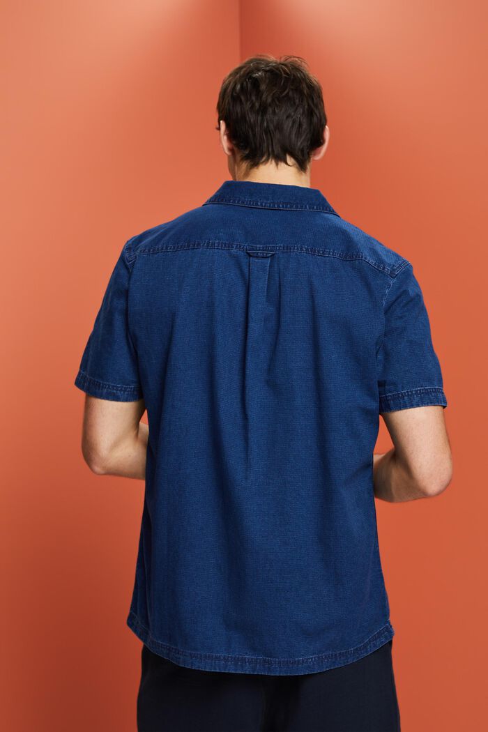 Koszula dżinsowa z krótkim rękawem, 100% bawełny, BLUE DARK WASHED, detail image number 3