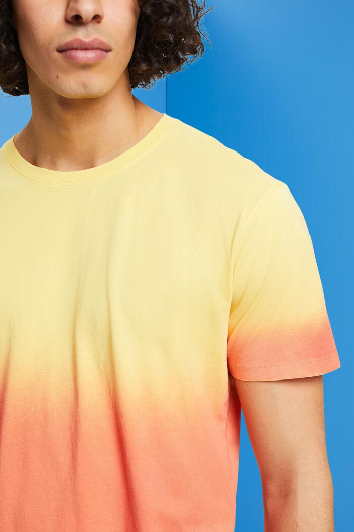 Dwukolorowy t-shirt w cieniowanym stylu, LIGHT YELLOW, detail image number 2