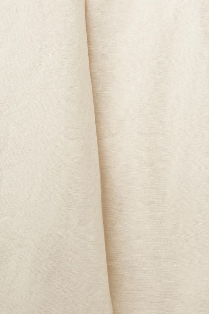 Spodnie z bawełny i lnu zapinane na guziki, CREAM BEIGE, detail image number 6