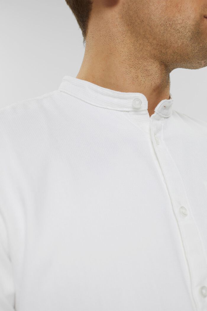 Koszula bawełniana ze stójką, WHITE, detail image number 2