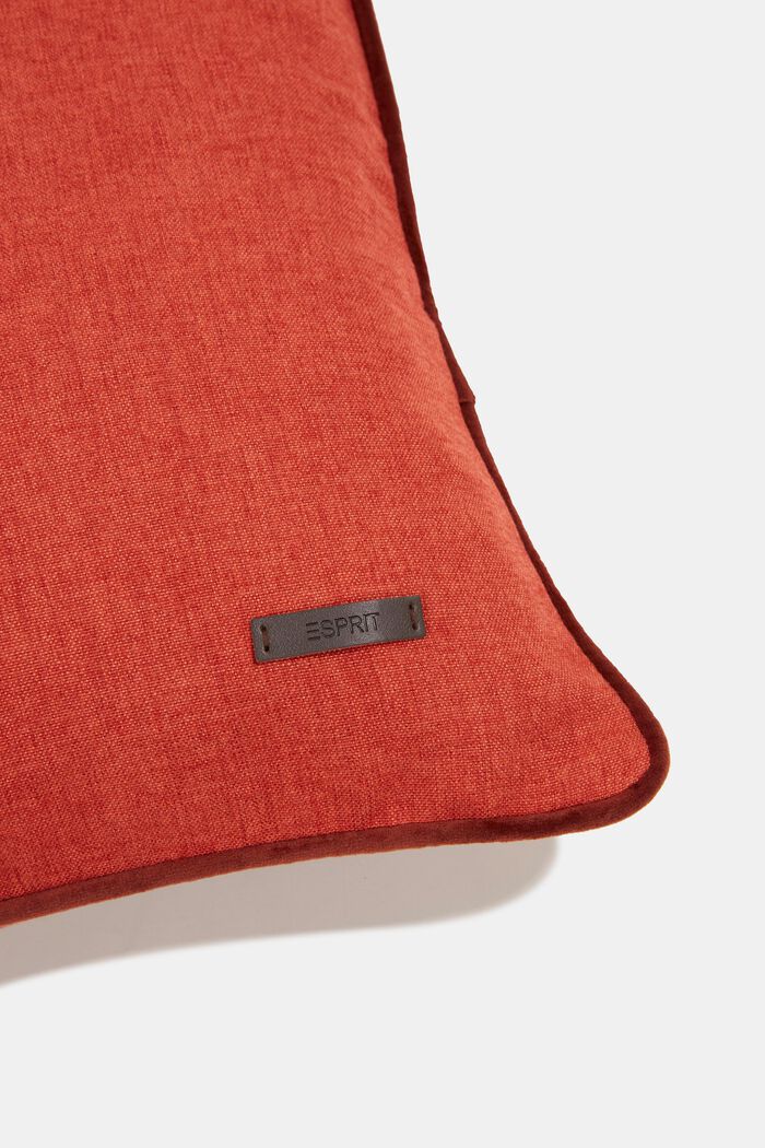 Ozdobna poszewka na poduszkę z aksamitną lamówką, RUST, detail image number 1