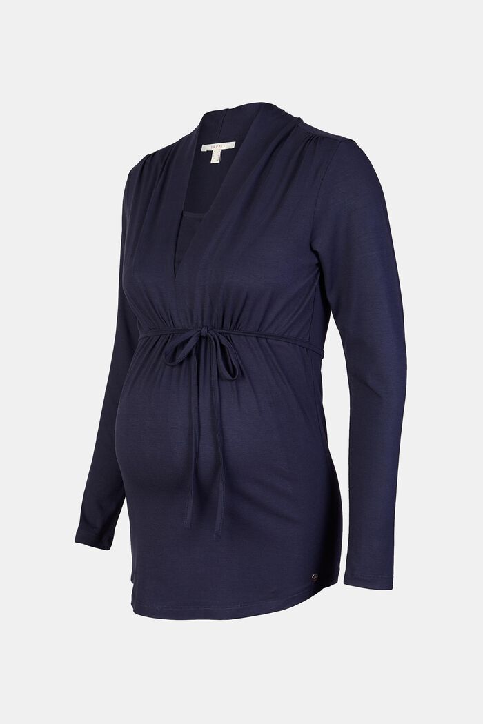 Bluzka z długim rękawem dla matek karmiących, LENZING™ ECOVERO™, NIGHT BLUE, detail image number 5