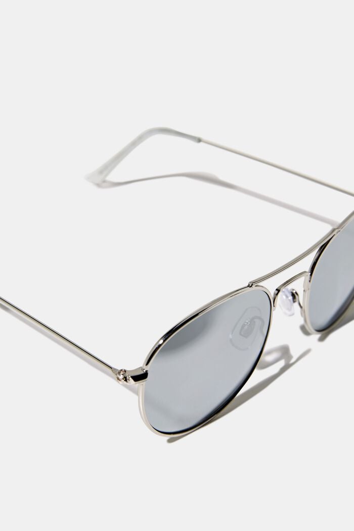 Okrągłe okulary przeciwsłoneczne w metalowej oprawce, SILVER, detail image number 1