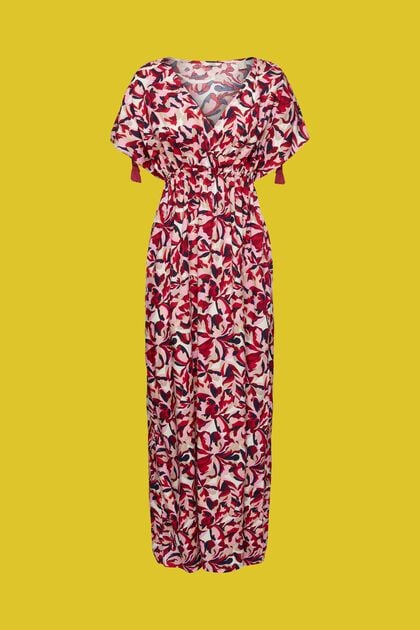 Długa sukienka plażowa z kwiatowym wzorem