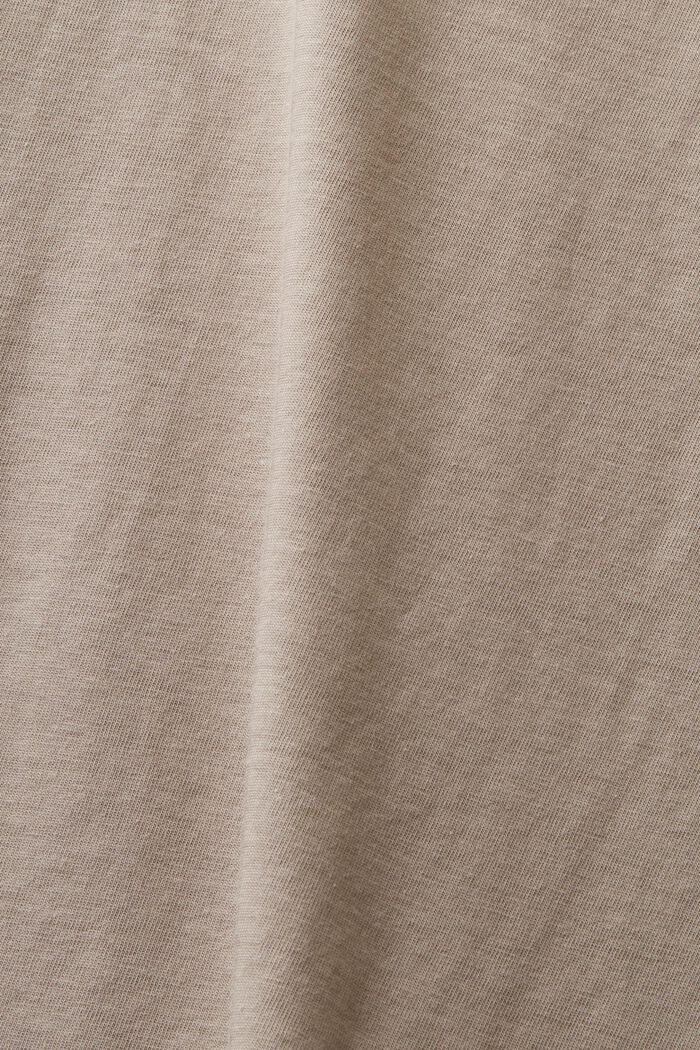 Bawełniany T-shirt z okrągłym dekoltem, LIGHT TAUPE, detail image number 4