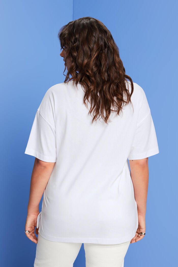 PLUS SIZE T-shirt z dekoltem w serek, TENCEL™, WHITE, detail image number 3