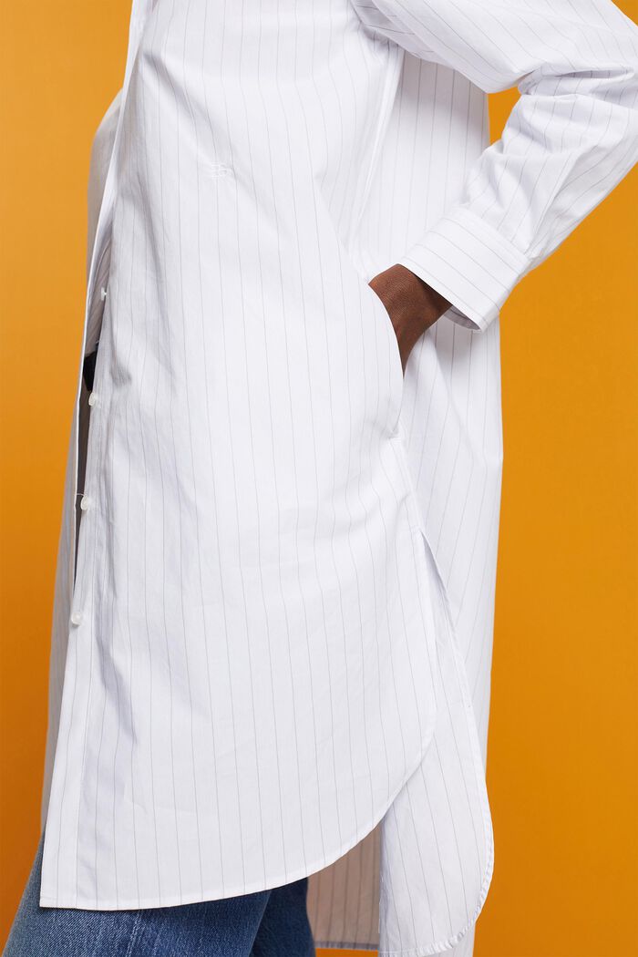 Koszulowa sukienka w paski, 100% bawełny, WHITE, detail image number 4