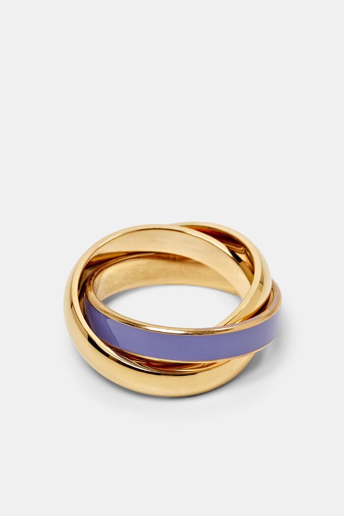 Potrójny pierścionek ze stali nierdzewnej, GOLD, detail image number 0