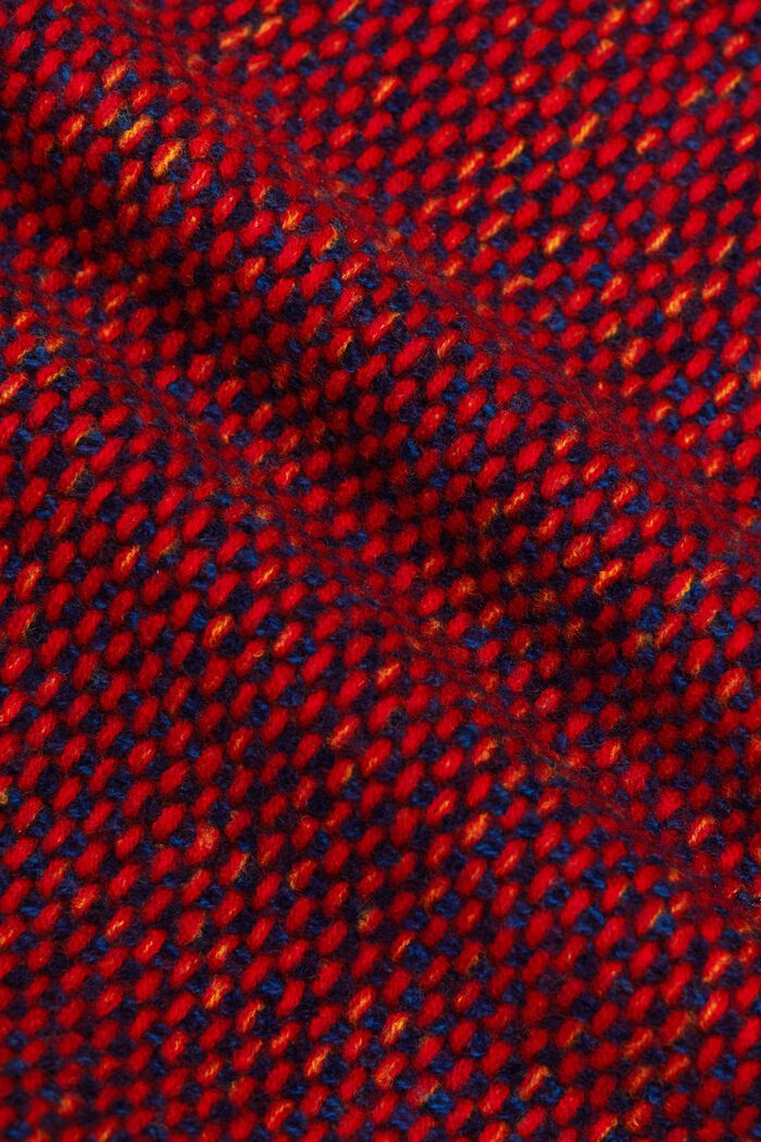 Fakturowany sweter z okrągłym dekoltem z wełny, NAVY, detail image number 5