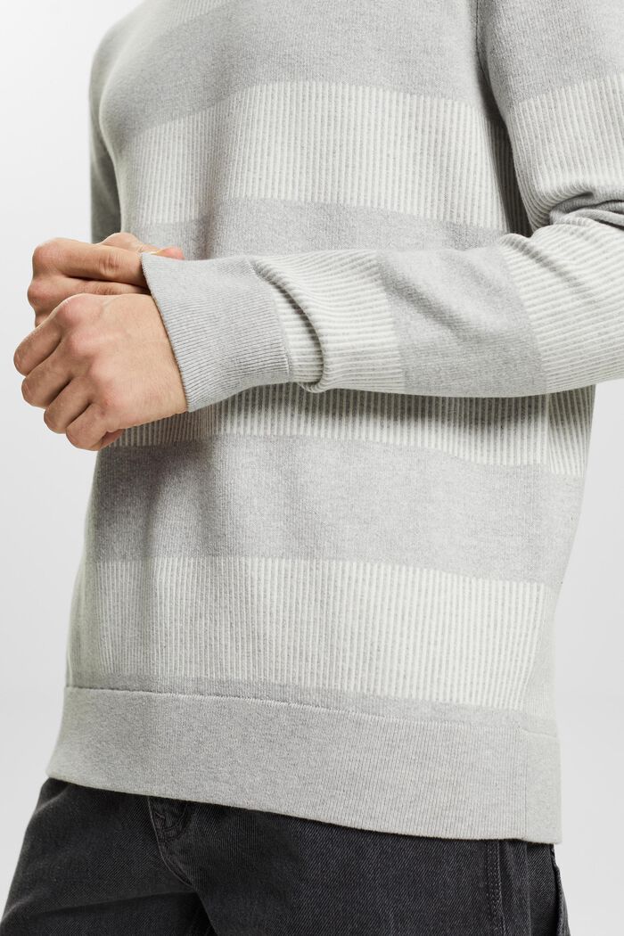 Sweter z prążkowanej dzianiny w paski, LIGHT GREY, detail image number 2