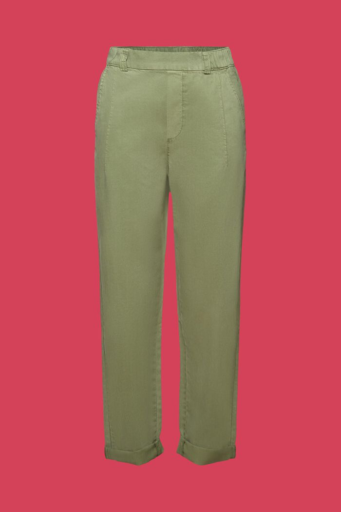 Skrócone spodnie chino bez zapięcia, PALE KHAKI, detail image number 7