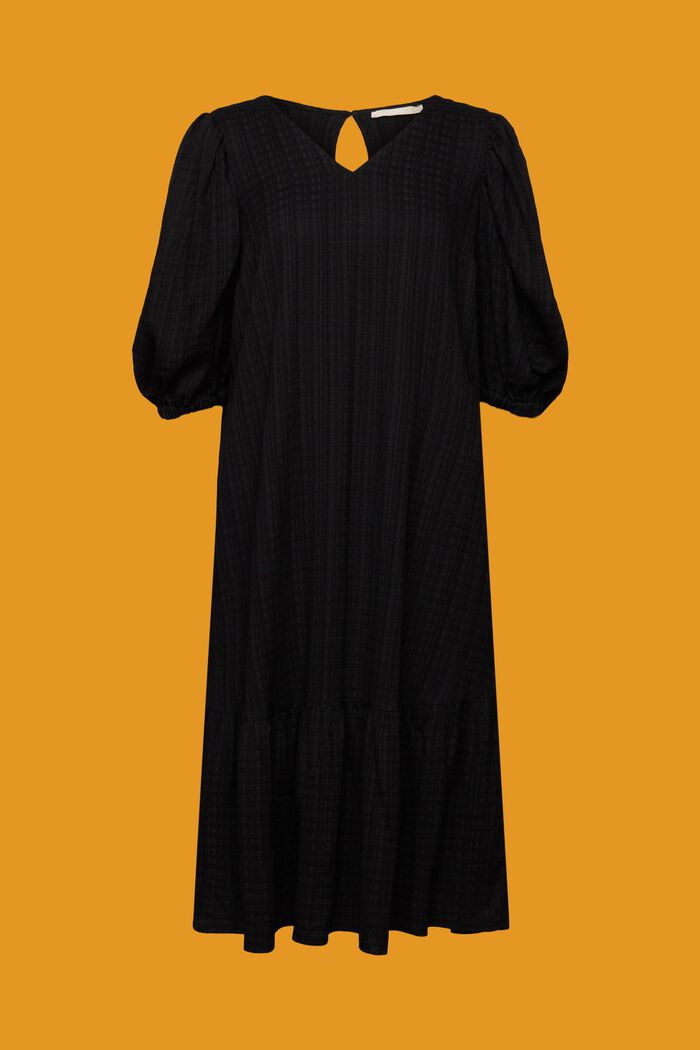 Fakturowana sukienka midi, BLACK, detail image number 6