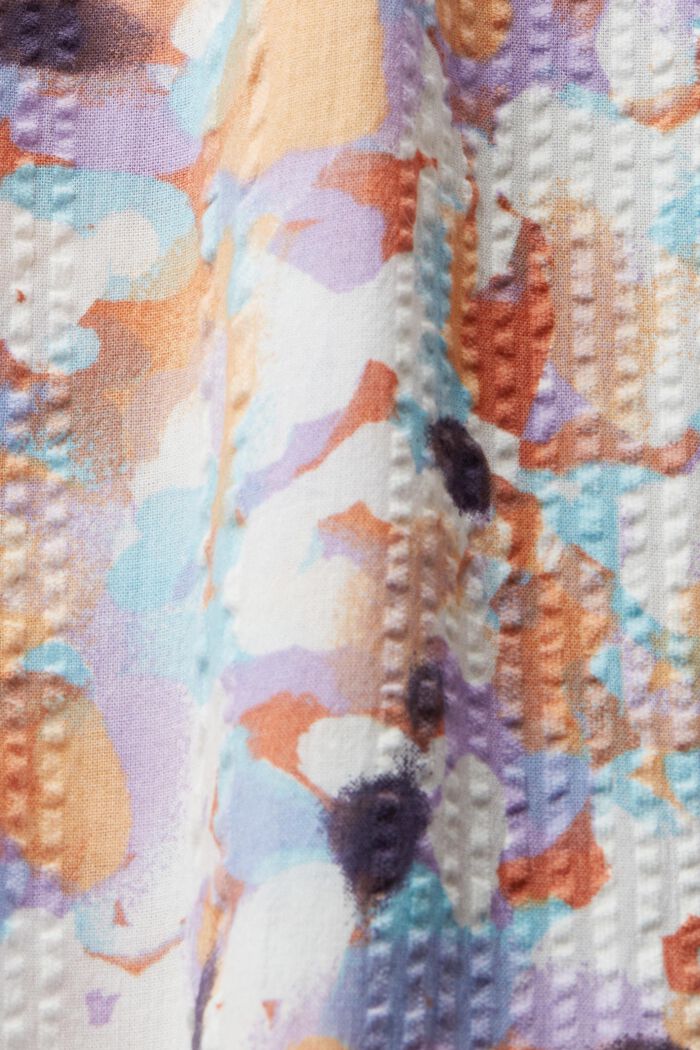 Sukienka z fakturowanej bawełny, PURPLE, detail image number 4