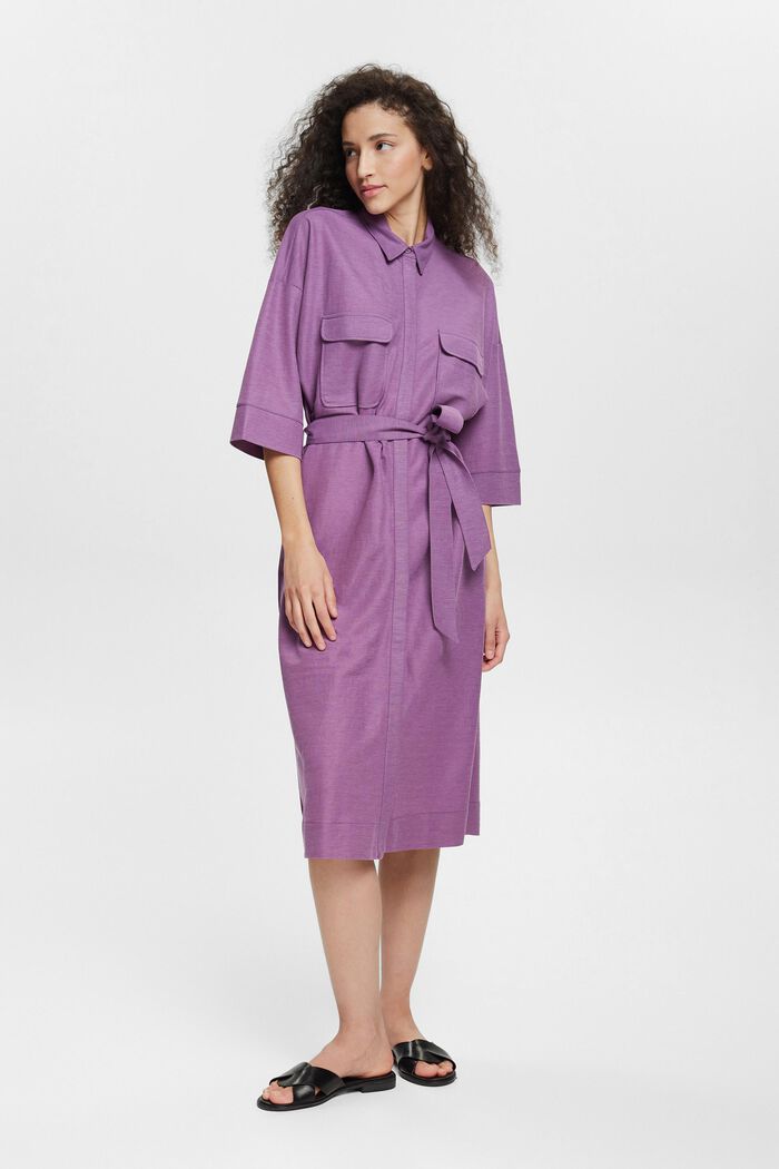 Koszulowa sukienka, LENZING™ ECOVERO™, PURPLE, detail image number 1