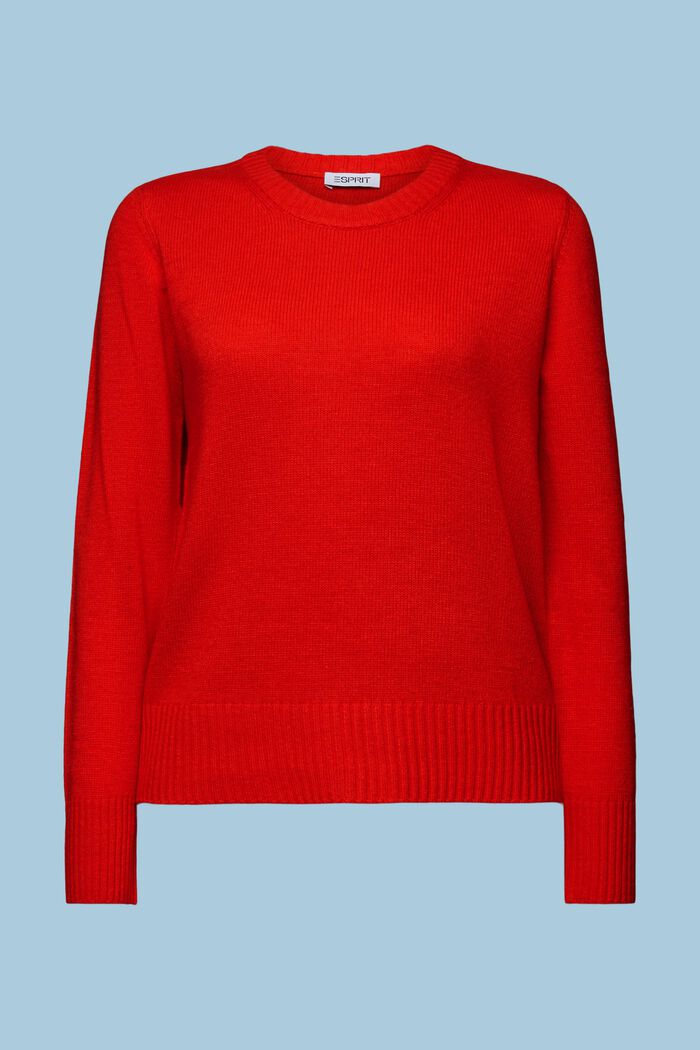 Sweter z okrągłym dekoltem, RED, detail image number 6
