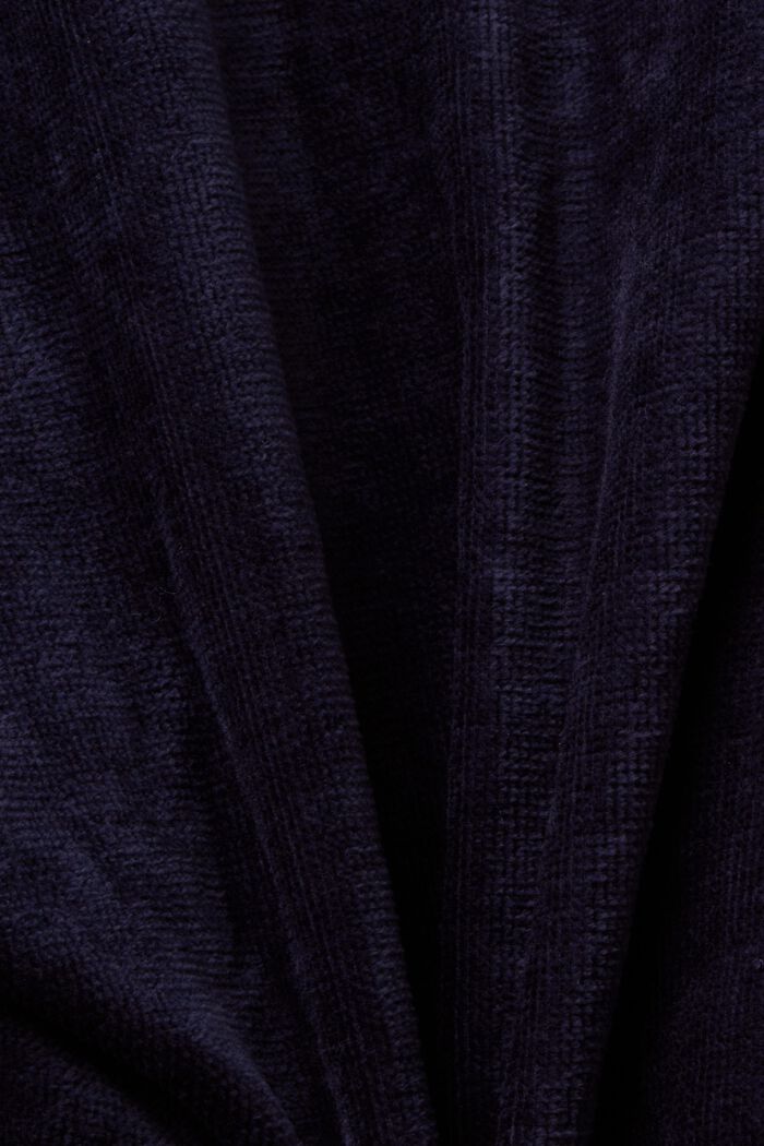 Szlafrok welurowy, 100% bawełny, NAVY BLUE, detail image number 4