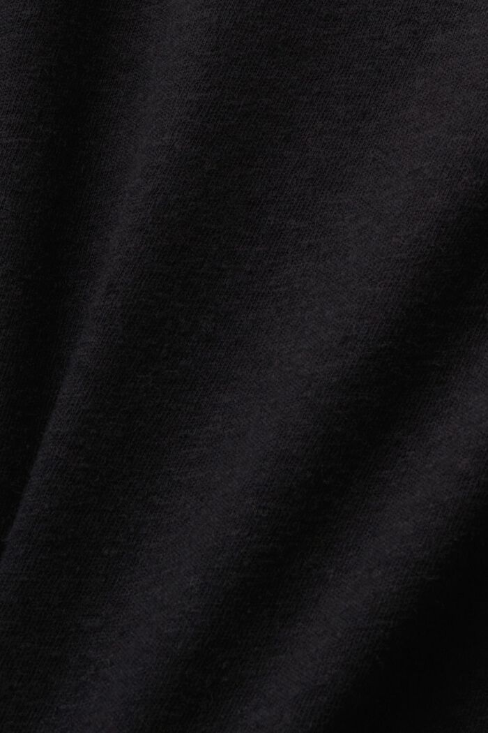 T-shirt z mieszanki bawełny i lnu, BLACK, detail image number 5