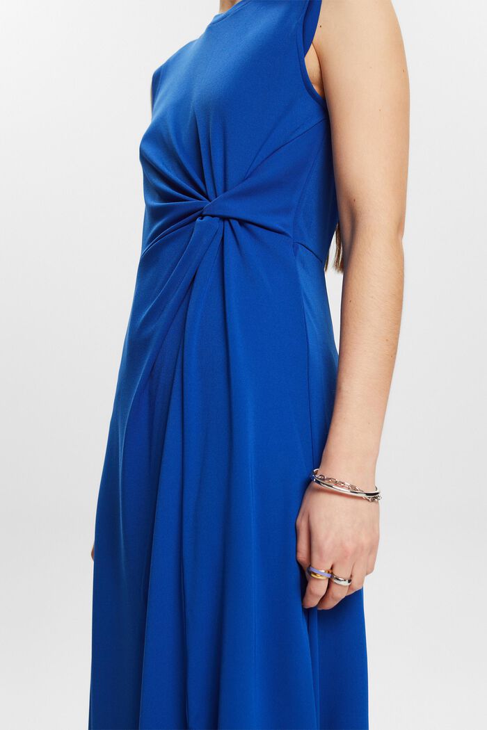 Sukienka midi z krepy z wiązaniem, BRIGHT BLUE, detail image number 3