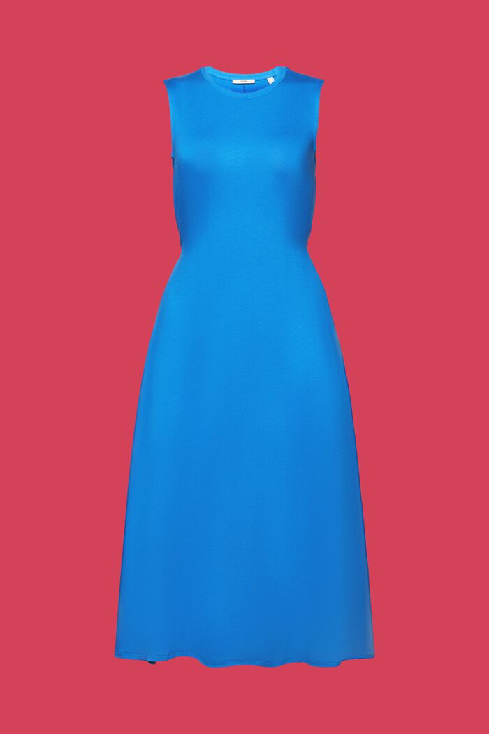 Dżersejowa sukienka midi z wszytymi paskami, BRIGHT BLUE, detail image number 5