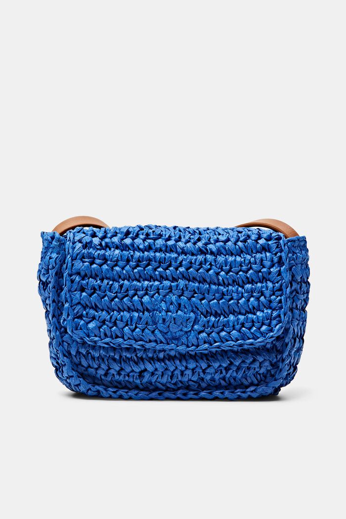 Szydełkowa torebka na ramię z klapą, BRIGHT BLUE, detail image number 0