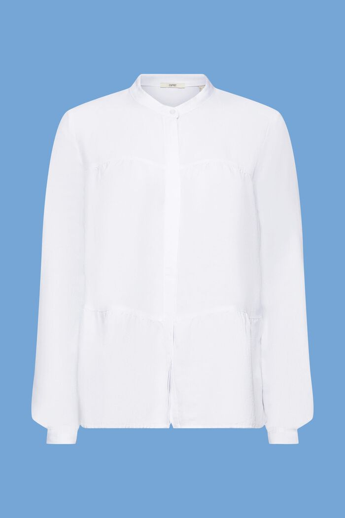 Bluzka z mieszanki lnianej, WHITE, detail image number 6