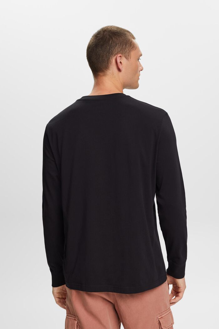 Dżersejowa koszulka z długim rękawem, 100% bawełny, BLACK, detail image number 3