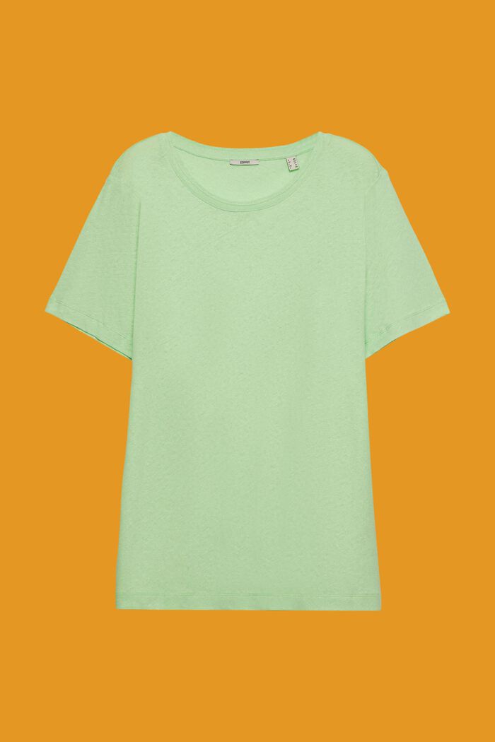 PLUS SIZE T-shirt z mieszanki lnu i bawełny, CITRUS GREEN, detail image number 2