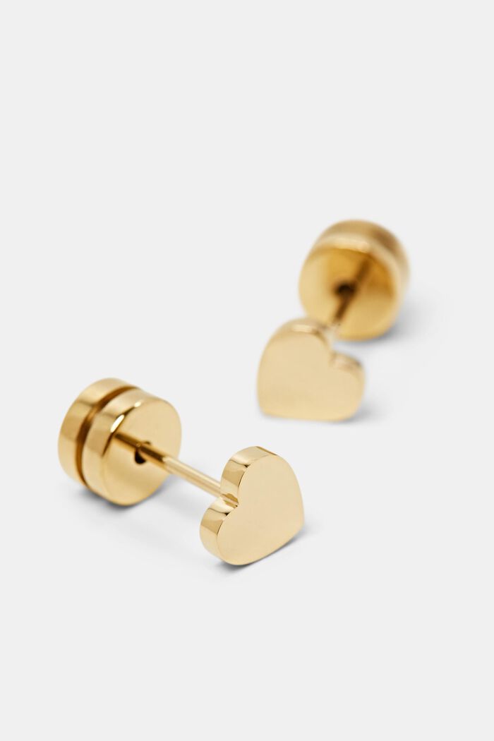 Kolczyki w kształcie serca ze stali, GOLD, detail image number 1