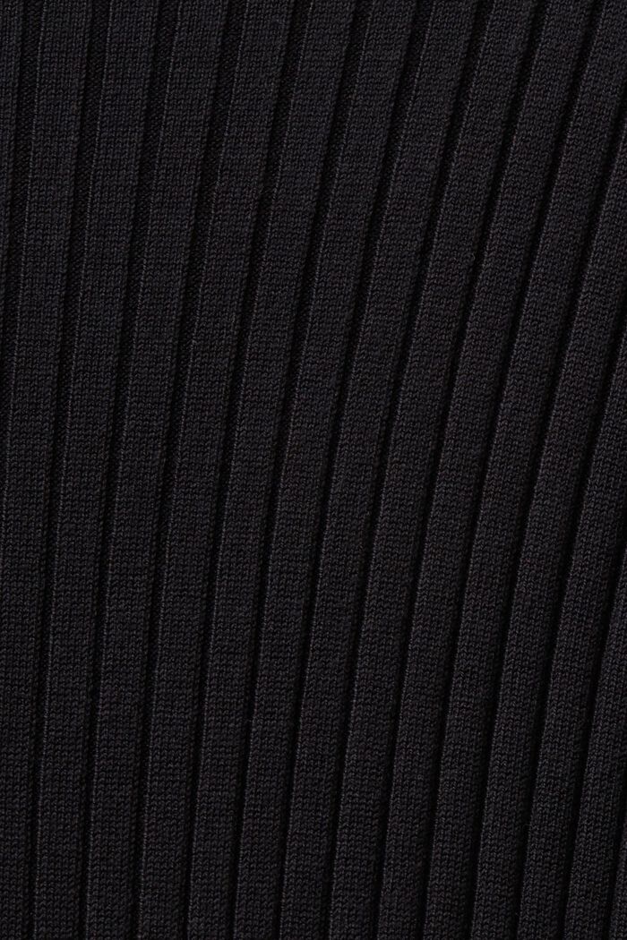 Sukienka maxi z prążkowanej dzianiny, BLACK, detail image number 5