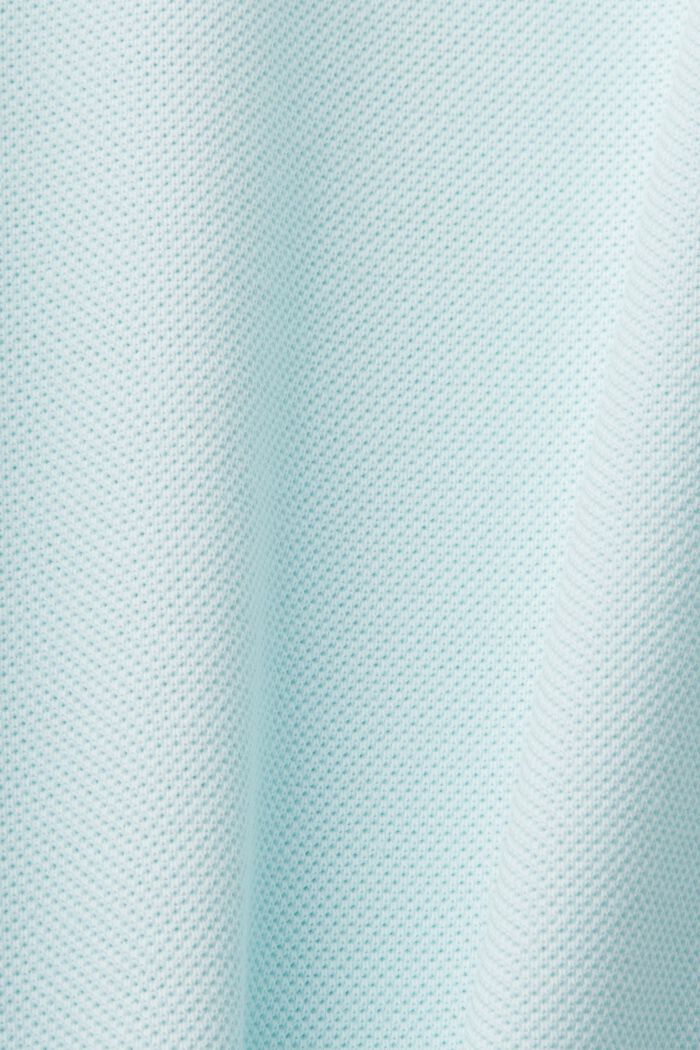 Koszulka polo z bawełnianej piki, LIGHT AQUA GREEN, detail image number 5