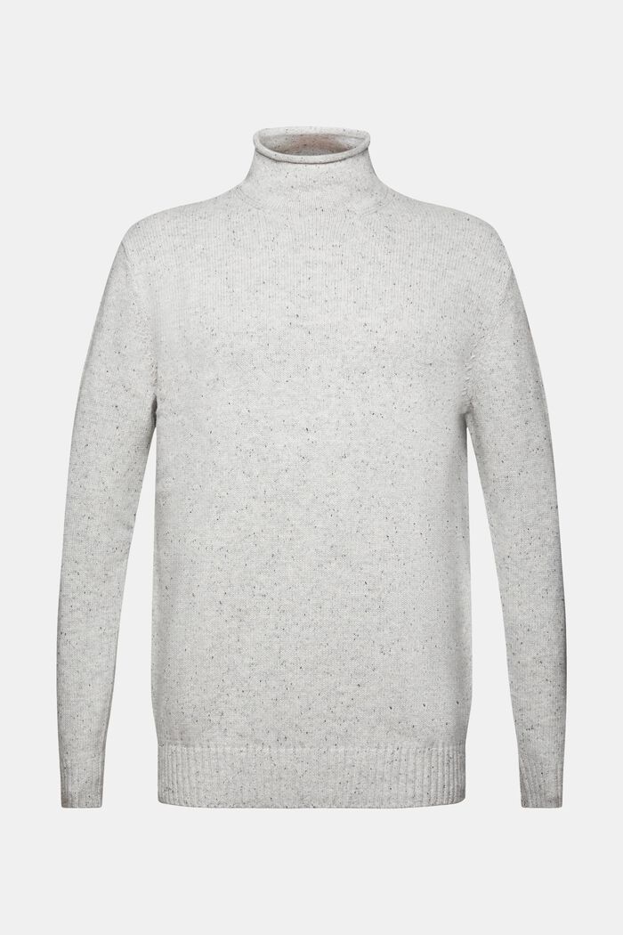 Sweter z półgolfem z mieszanki wełnianej, LIGHT GREY, detail image number 6
