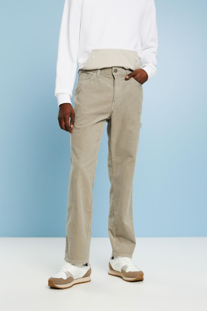 Sztruksy inspirowane spodniami roboczymi, PASTEL GREY, detail image number 0