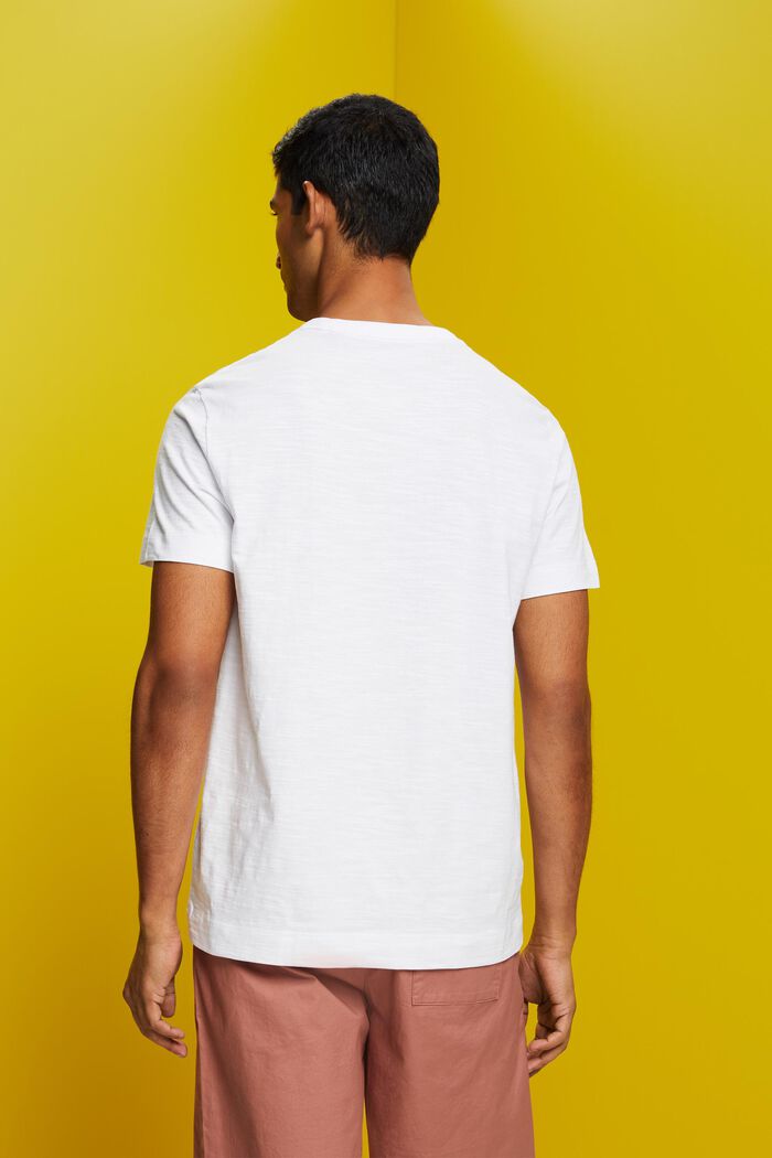 T-shirt z dżerseju z nadrukiem na piersi, 100% bawełna, WHITE, detail image number 3