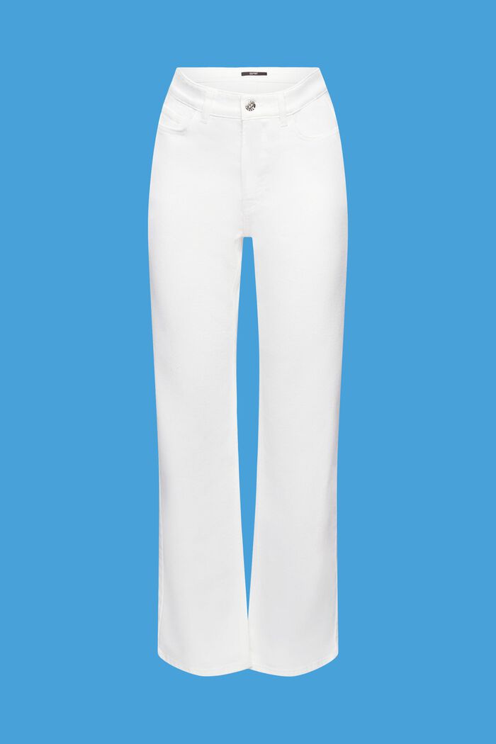 Dżinsy z wysokim stanem i prostymi nogawkami, WHITE, detail image number 7
