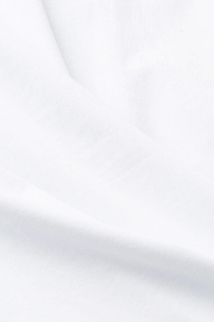 T-shirt ze zrównoważonej bawełny z nadrukiem na piersi, WHITE, detail image number 5