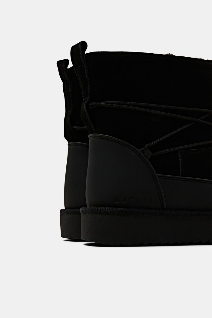 Zamszowe sznurowane buty, BLACK, detail image number 4