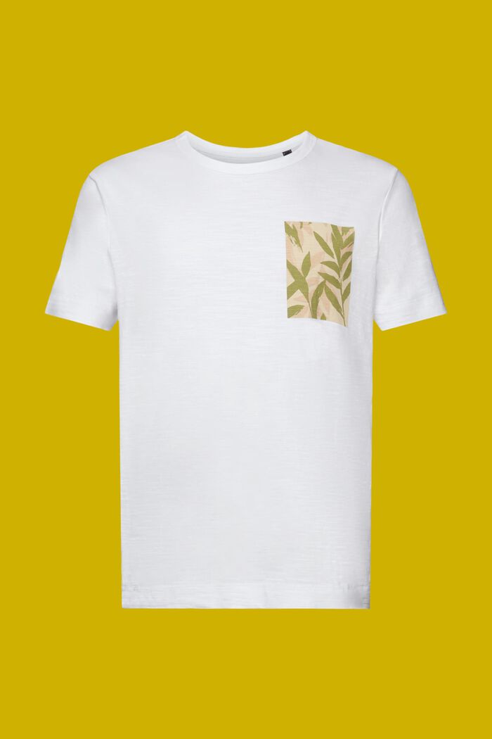 T-shirt z dżerseju z nadrukiem na piersi, 100% bawełna, WHITE, detail image number 6