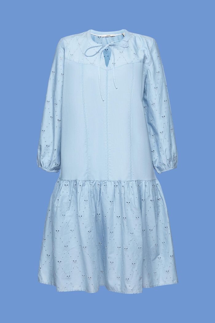 Sukienka z haftem, 100% bawełny, LIGHT BLUE LAVENDER, detail image number 5