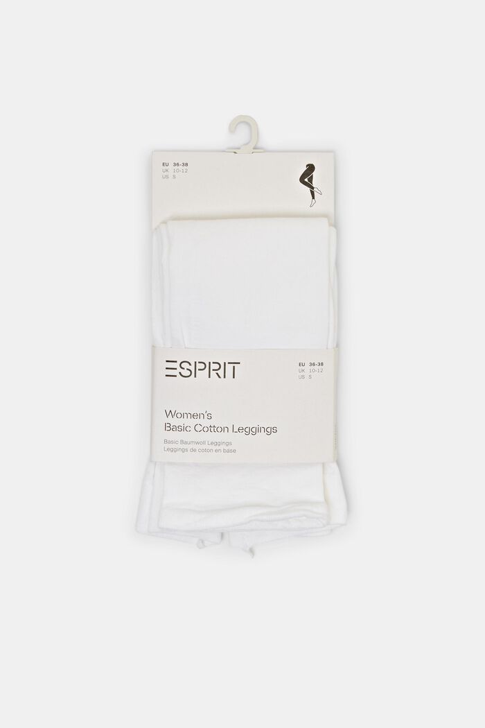 Nieprześwitujące legginsy, mieszanka bawełniana, WHITE, detail image number 0