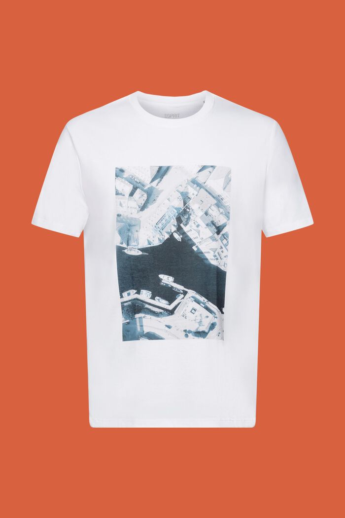 Dżersejowy T-shirt z nadrukiem, 100% bawełny, WHITE, detail image number 6