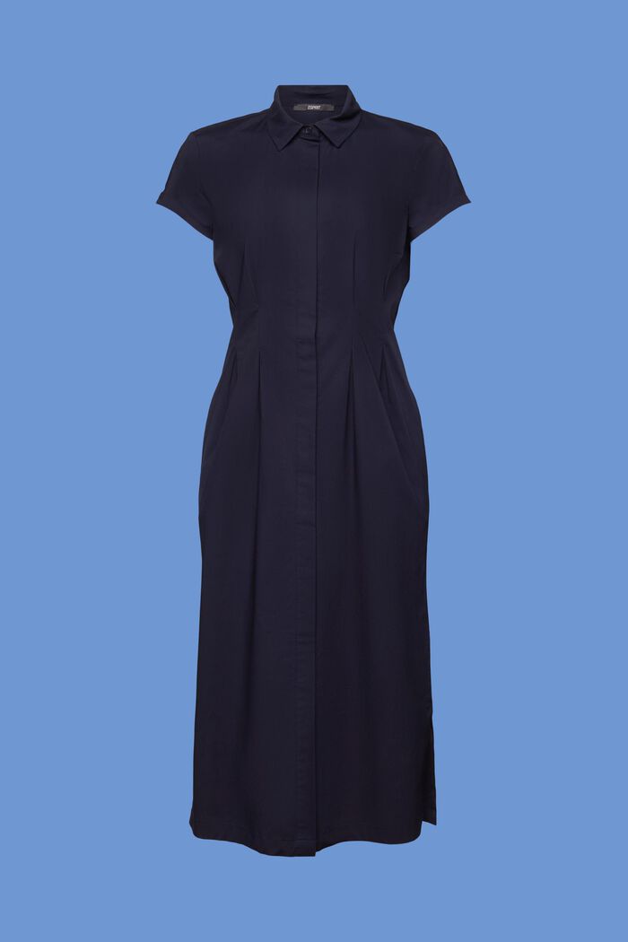 Sukienka koszulowa z popeliny, NAVY, detail image number 5