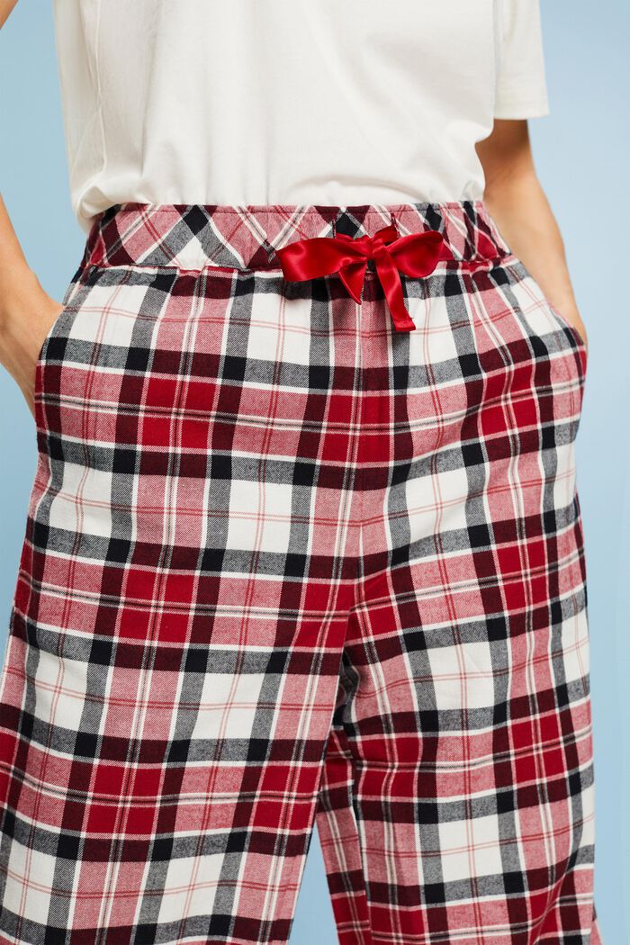 Flanelowe spodnie od piżamy w kratkę, NEW RED, detail image number 3