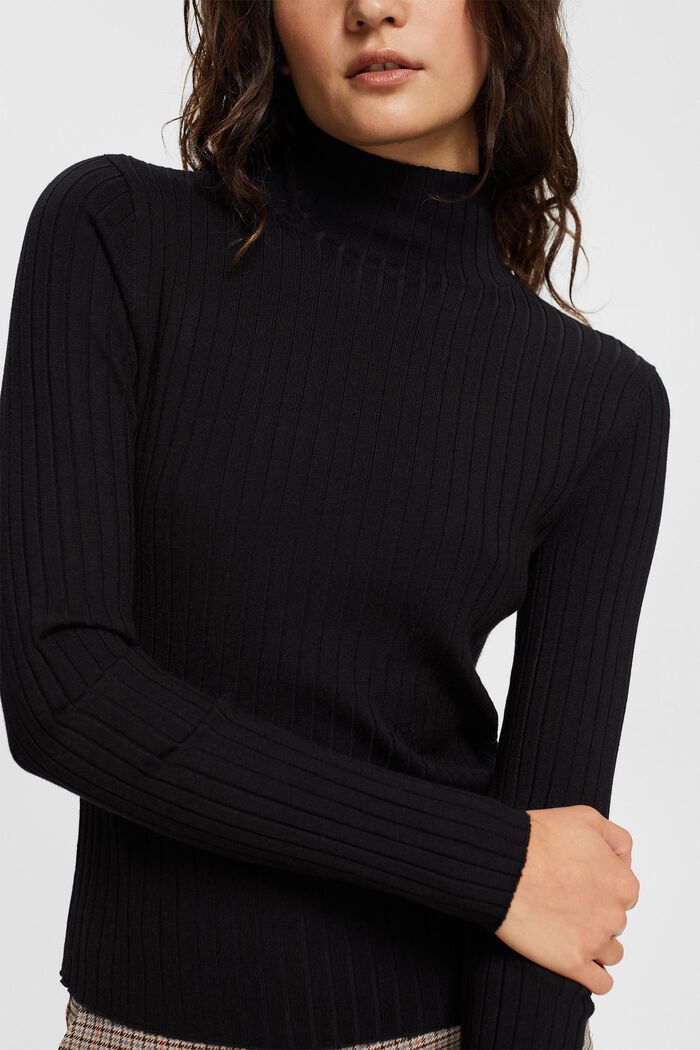 Sweter ze stójką, BLACK, detail image number 0