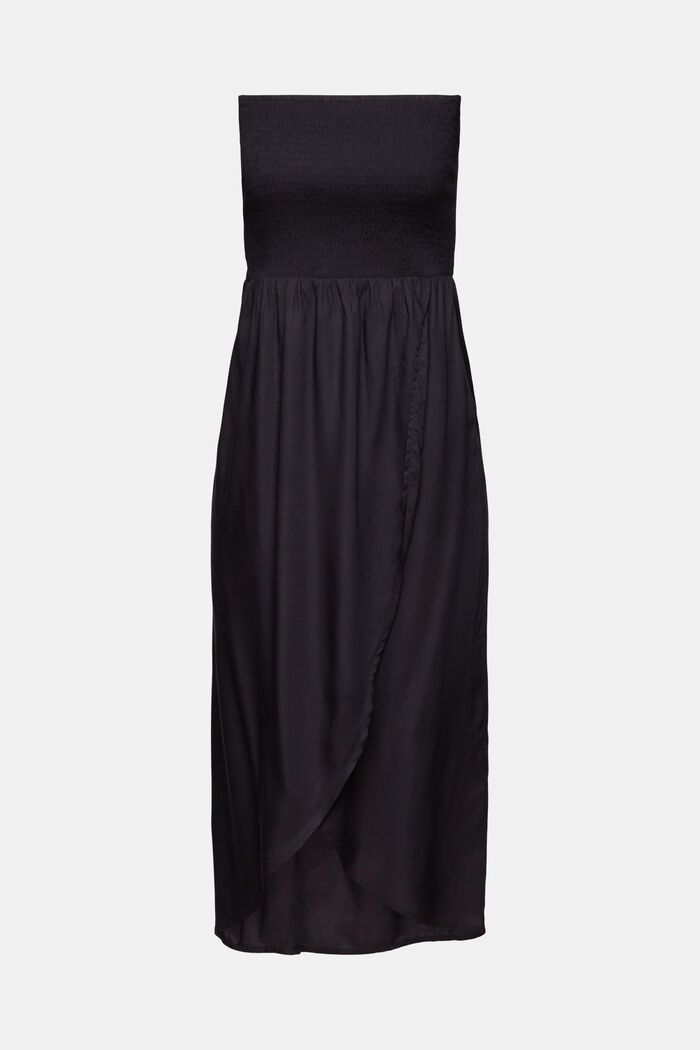 Marszczona, wąska sukienka midi, BLACK, detail image number 4