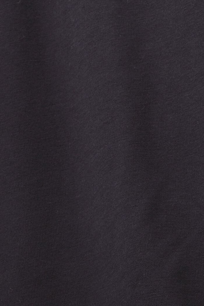Bluzka z długim rękawem z półgolfem z bawełny, BLACK, detail image number 6