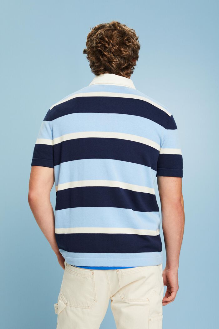 Bawełniana koszulka polo w paski z logo, BRIGHT BLUE, detail image number 2