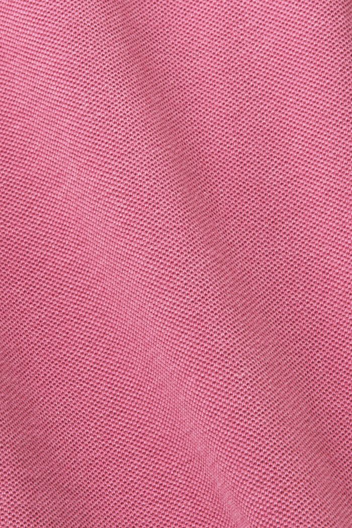 Koszulka polo z bawełnianej piki z wykończeniem stone wash, DARK PINK, detail image number 5