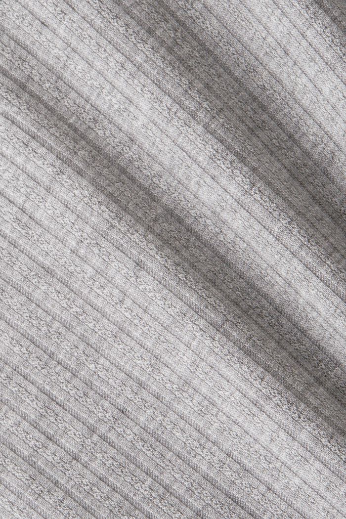 Dżersejowy top z prążkowanej dzianiny, MEDIUM GREY, detail image number 5