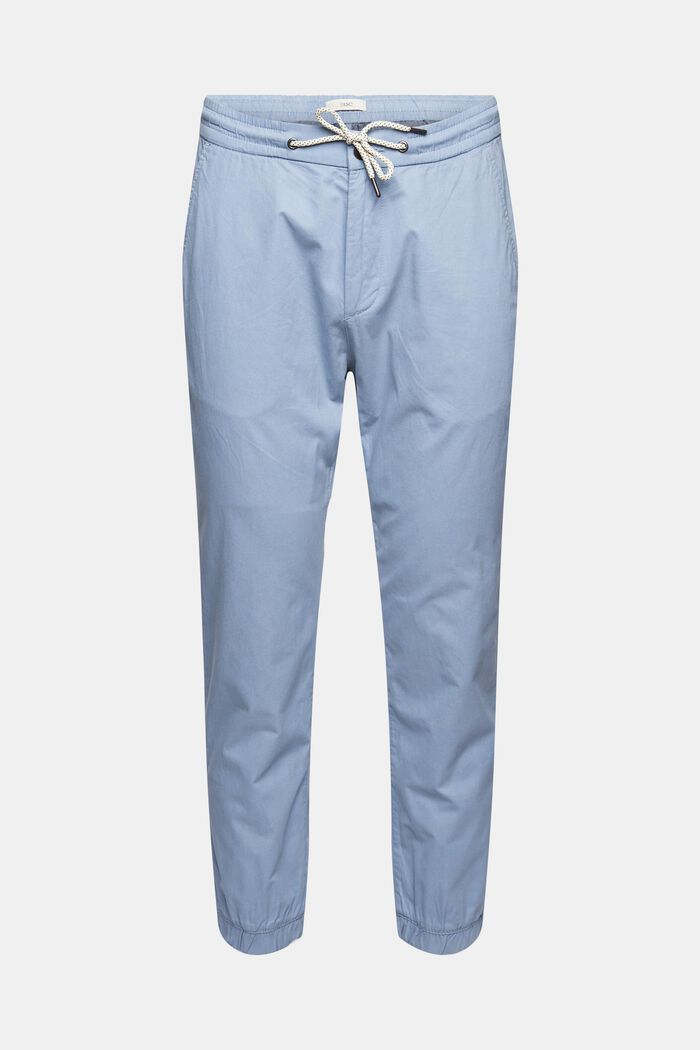 Cienkie spodnie chino ze ściąganym sznurkiem, BLUE, detail image number 2