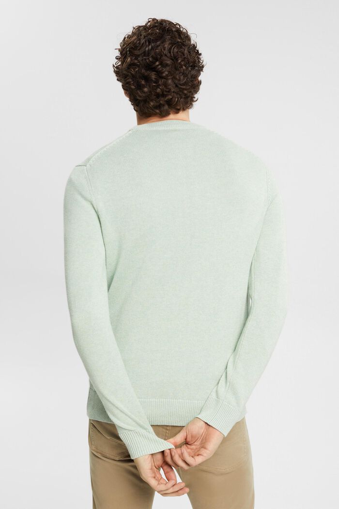 Dzianinowy sweter z ekologicznej bawełny, LIGHT AQUA GREEN, detail image number 3